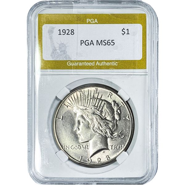 1928 Silver Peace Dollar PGA MS65