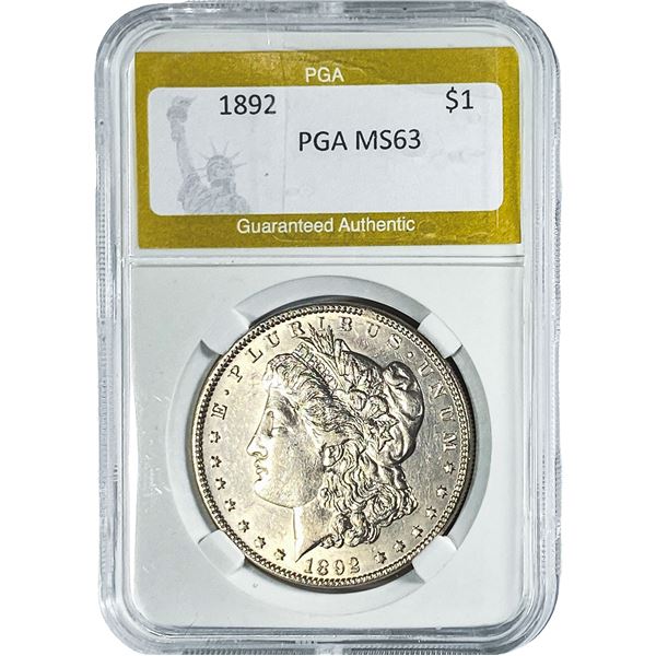 1892 Morgan Silver Dollar PGA MS63