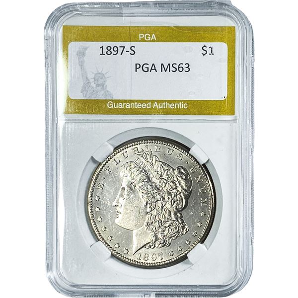 1897-S Morgan Silver Dollar PGA MS63