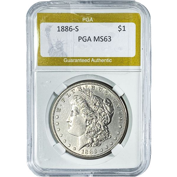 1886-S Morgan Silver Dollar PGA MS63