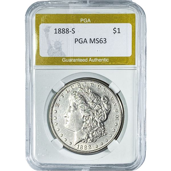 1888-S Morgan Silver Dollar PGA MS63