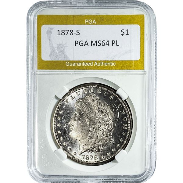 1878-S Morgan Silver Dollar PGA MS64 PL