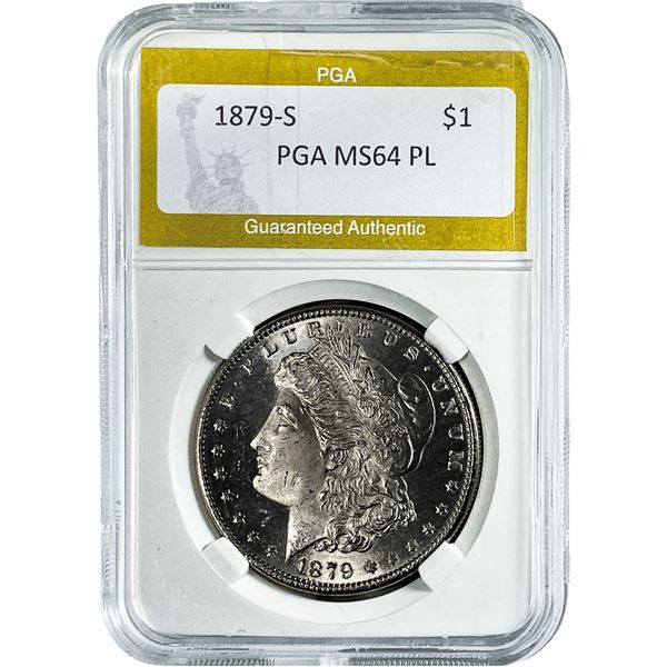 1879-S Morgan Silver Dollar PGA MS64 PL
