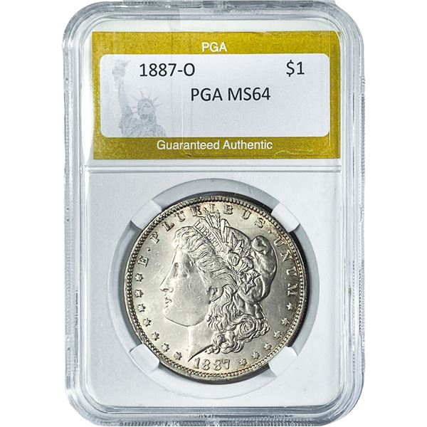 1887-O Morgan Silver Dollar PGA MS64