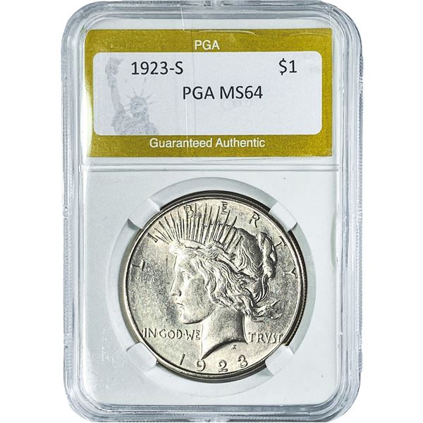 1923-S Silver Peace Dollar PGA MS64