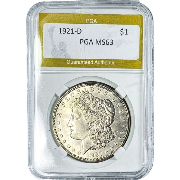 1921-D Morgan Silver Dollar PGA MS63