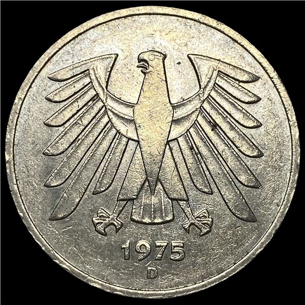 1975D West Germany Copper Nickel 5 Mark