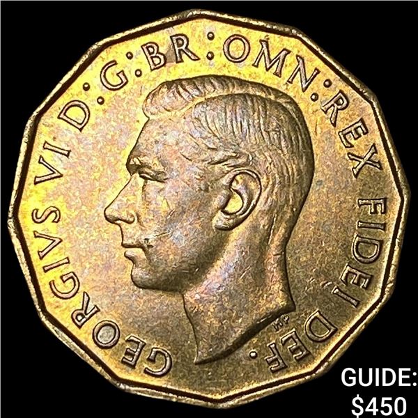 1950 Great Briatin Brass 3 Pence