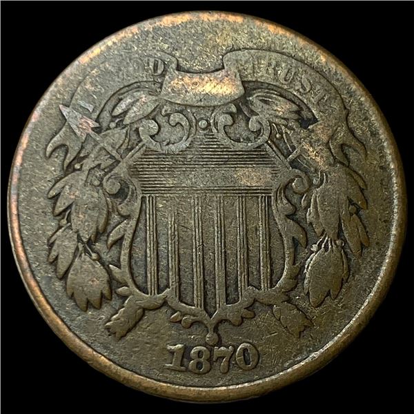 1870 Bronze Two-Cent Piece LIGHTLY CIRCULATED