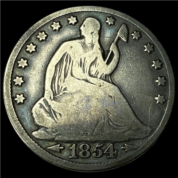 1854-O Silver Seated Liberty Half Dollar NICELY CIRCULATED