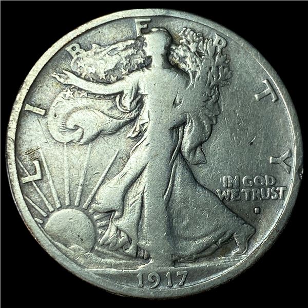 1917-S Silver Walking Liberty Half Dollar LIGHTLY CIRCULATED