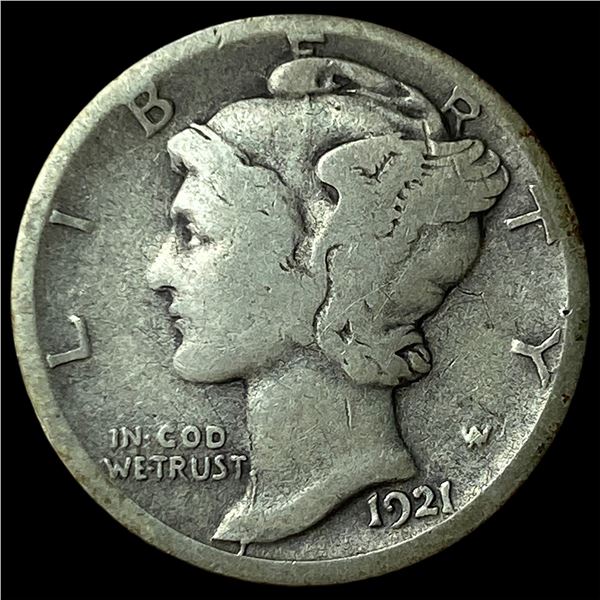 1921-D Silver Mercury Dime LIGHTLY CIRCULATED