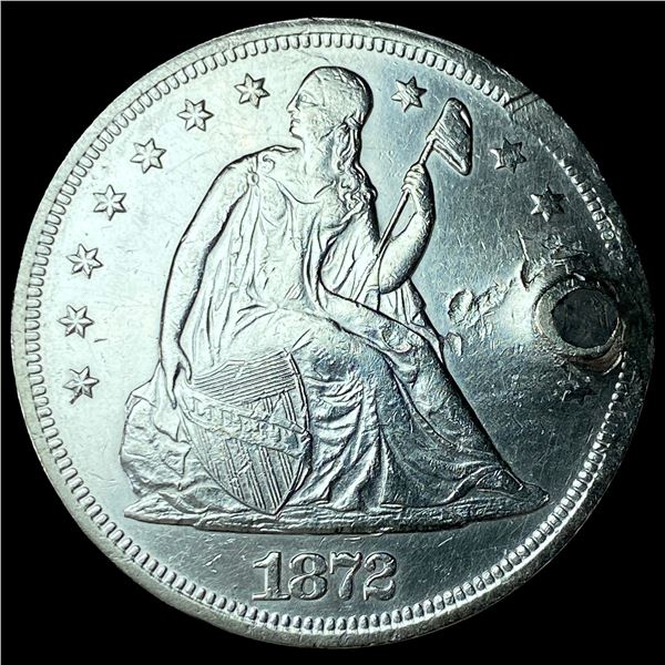 1872 Silver Seated Liberty Dollar (holed) HIGH GRADE