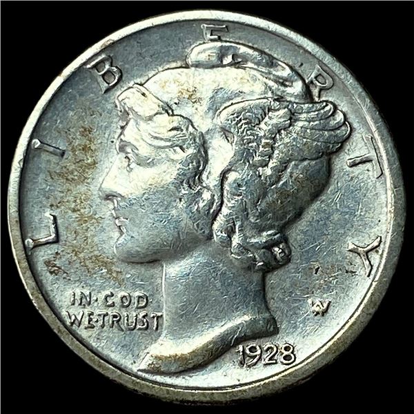 1928-D Silver Mercury Dime CHOICE AU