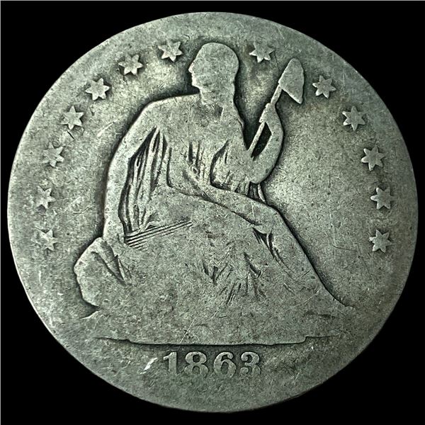 1863 Silver Half Dollar LIGHTLY CIRCULATED