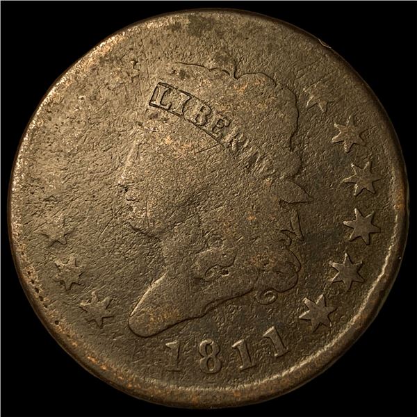 1811 Classic Head Large Cent ABOUT  UNCIRCULATED