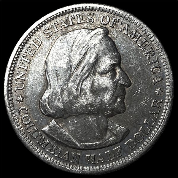1893 Silver Columbian Half Dollar NEARLY  UNCIRCULATED