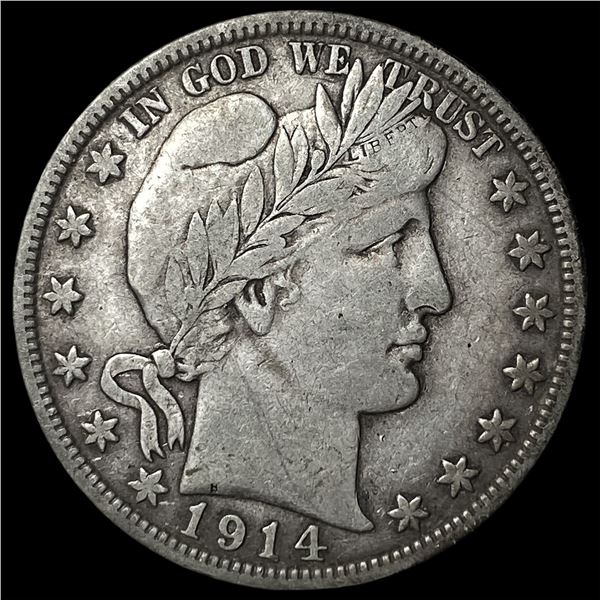 1914-S Silver Barber Half Dollar NEARLY  UNCIRCULATED