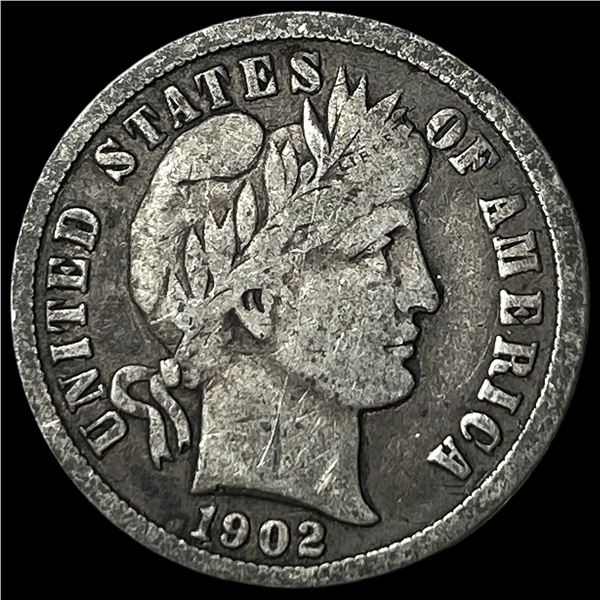 1902-O Silver Barber Dime LIGHTLY CIRCULATED
