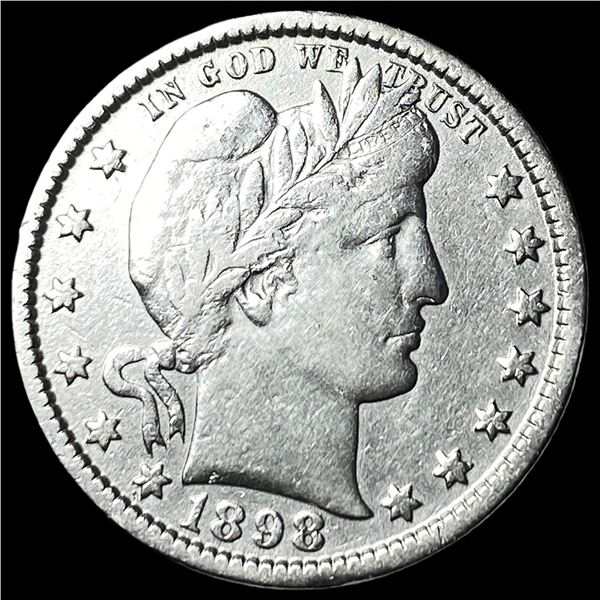 1898 Silver Barber Quarter NEARLY  UNCIRCULATED