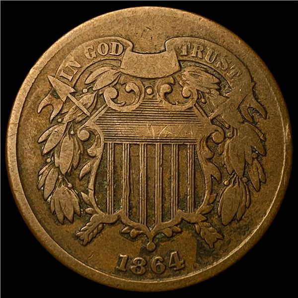 1864 Bronze Two-Cent Piece ABOUT UNCIRCULATED
