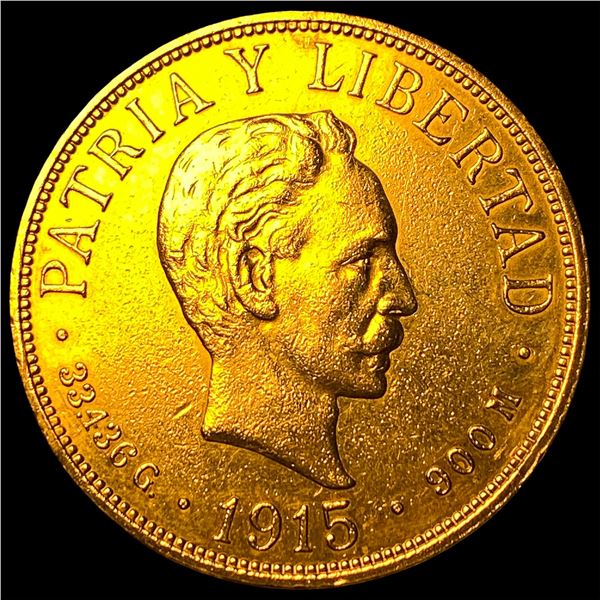 1915 Cuba Gold 20 Pesos CLOSELY UNCIRCULATED