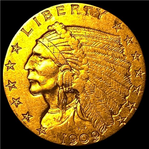 1909 Indian Head $2.50 Gold Quarter Eagle  NEARLY UNCIRCULATED