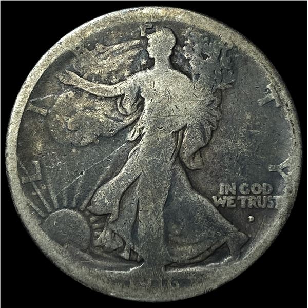 1916-D Silver Walking Liberty Half Dollar  NICELY CIRCULATED
