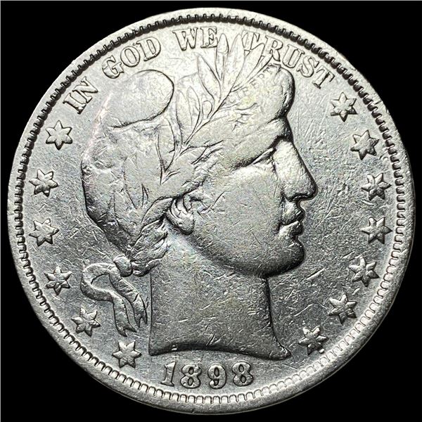 1898 Silver Barber Half Dollar CLOSELY  UNCIRCULATED
