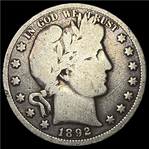 1892 Silver Half Dollar (Barber) LIGHTLY  CIRCULATED