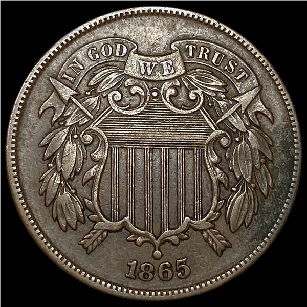 1865 Two-Cent Piece NEARLY UNCIRCULATED