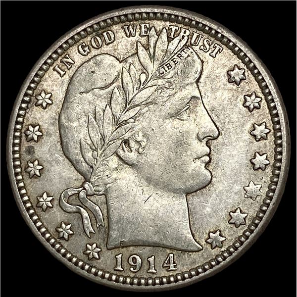 1914-D Silver Barber Quarter NEARLY  UNCIRCULATED