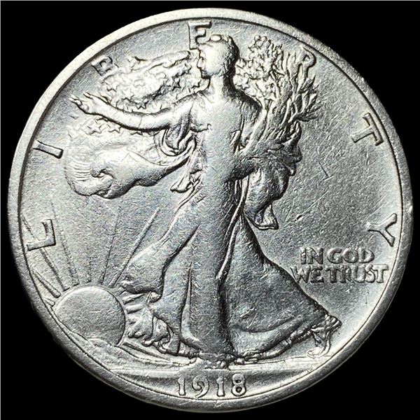 1918-S Silver Walking Liberty Half Dollar  LIGHTLY CIRCULATED