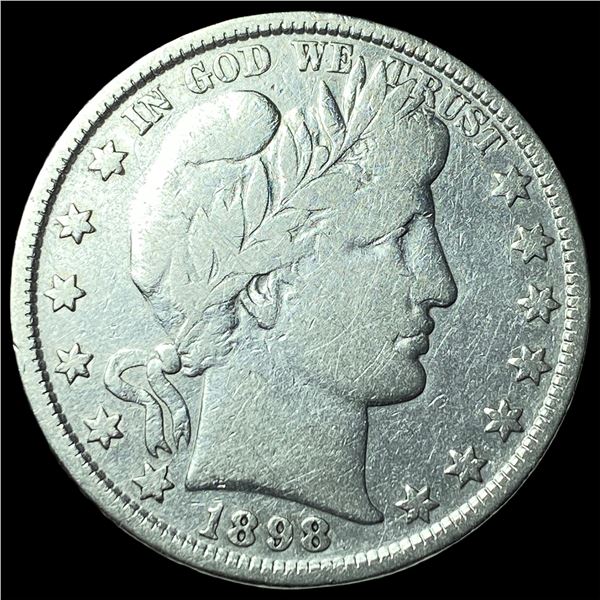 1898 Silver Barber Half Dollar LIGHTLY  CIRCULATED