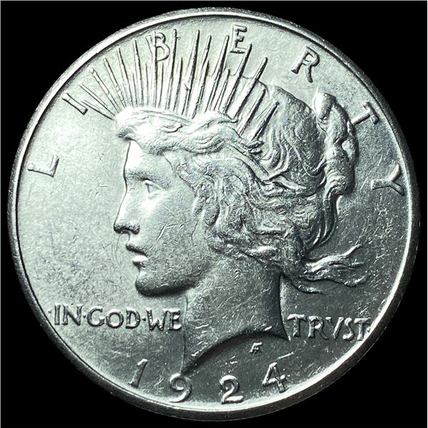 1924-S Silver Peace Dollar CHOICE AU