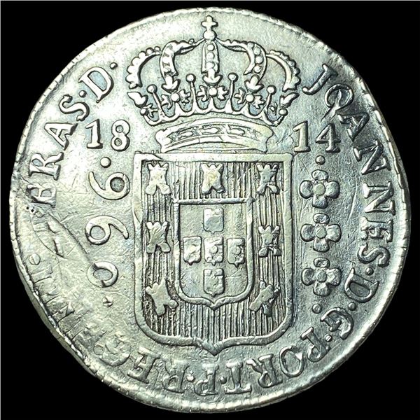 1814 Brazil Silver 960 Reis CLOSELY  UNCIRCULATED