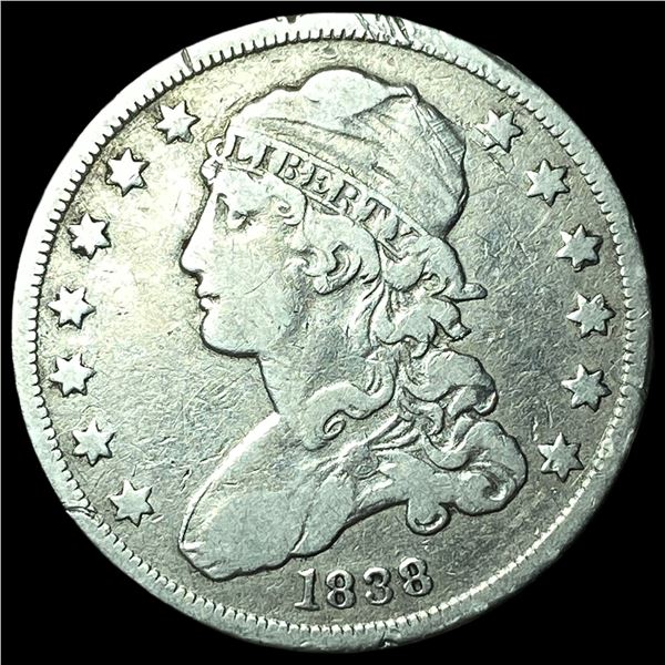 1838 Capped Bust Silver Quarter ABOUT  UNCIRCULATED