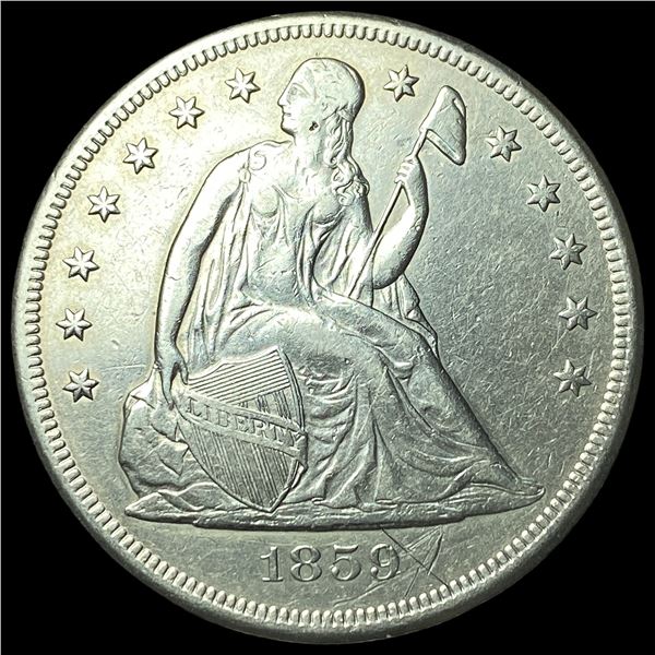 1859-O Silver Seated Liberty Dollar CLOSELY  UNCIRCULATED