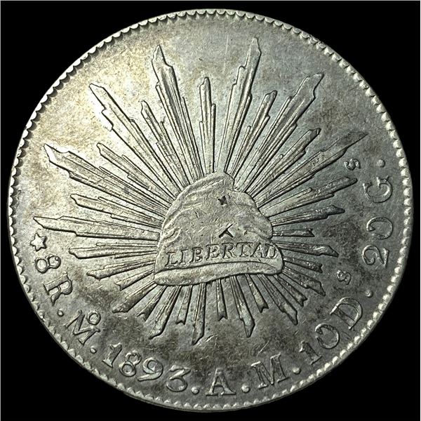 1893-Mo AM Mexico Silver 8 Reales CHOICE AU
