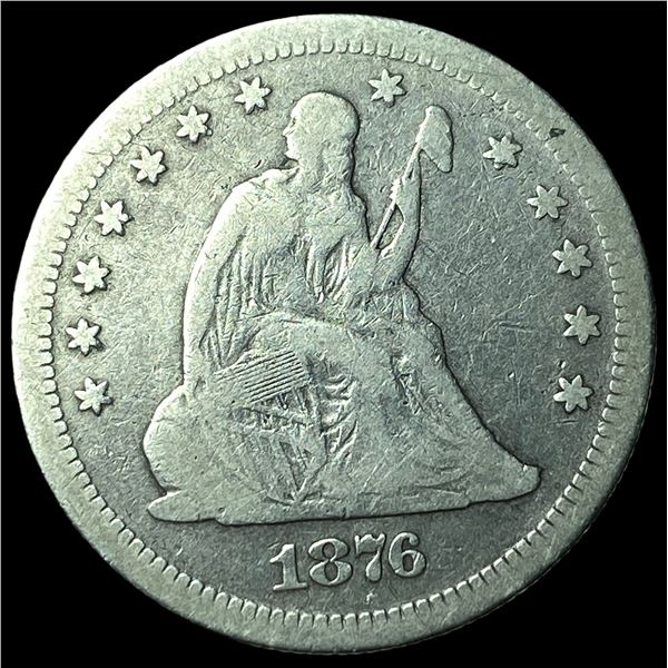 1876-S Silver Seated Liberty Quarter NICELY  CIRCULATED