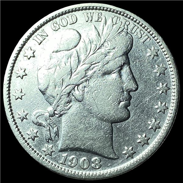 1908-S Silver Barber Half Dollar LIGHTLY  CIRCULATED
