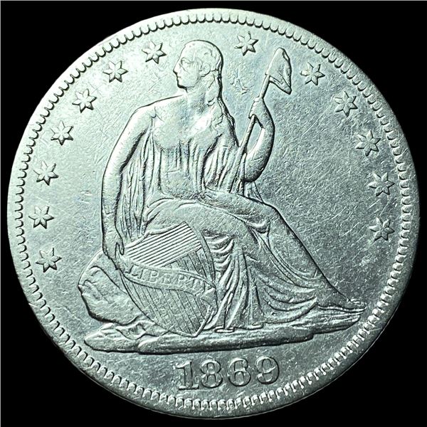 1869 Seated Liberty Half Dollar CLOSELY  UNCIRCULATED