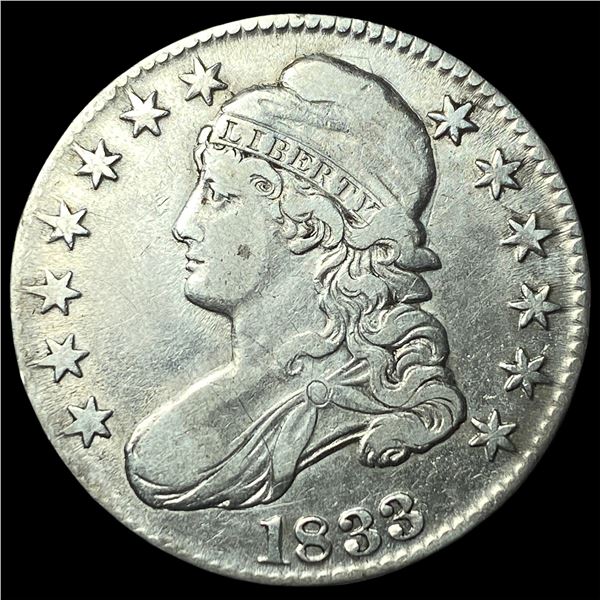 1833 Capped Bust Half Dollar NEARLY  UNCIRCULATED