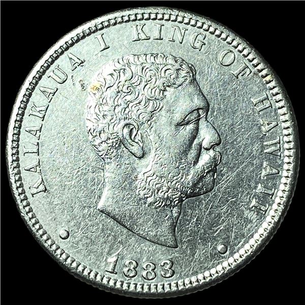 1883 Hawaii Silver 1/4 Dollar CLOSELY  UNCIRCULATED