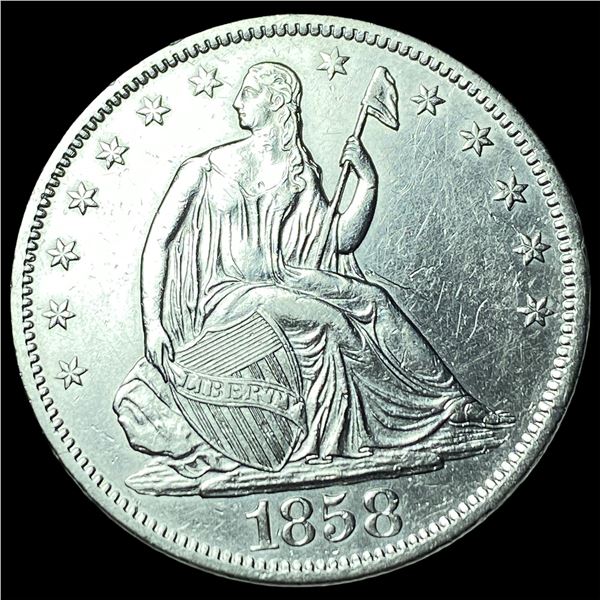 1858-S Silver Half Dollar CLOSELY  UNCIRCULATED
