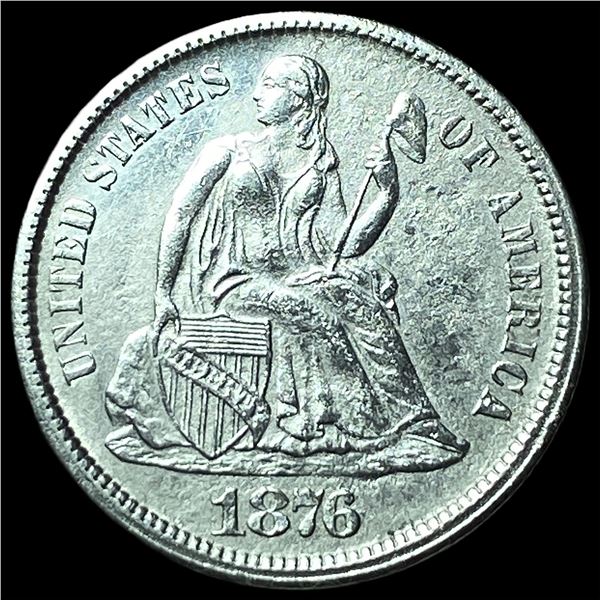 1876-CC Silver Seated Liberty Dime  UNCIRCULATED