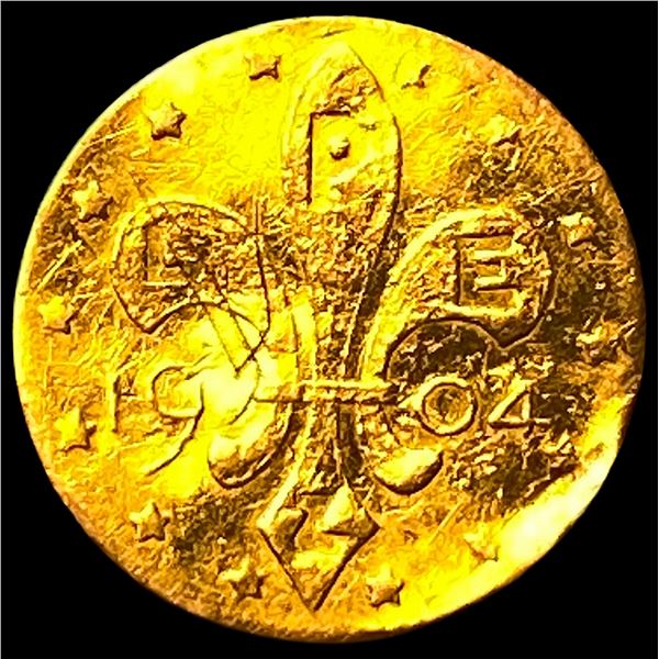 1904 Louisiana Gold 1/2 Dollar Token ABOUT  UNCIRCULATED