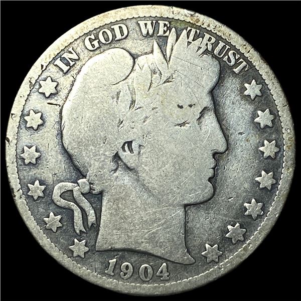 1904-S Silver Barber Half Dollar LIGHTLY  CIRCULATED