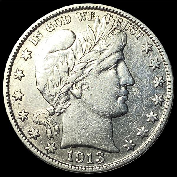 1913-S Silver Barber Half Dollar CLOSELY  UNCIRCULATED