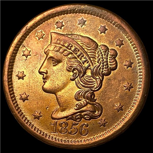 1856 Braided Hair Large Cent LIGHTLY  CIRCULATED